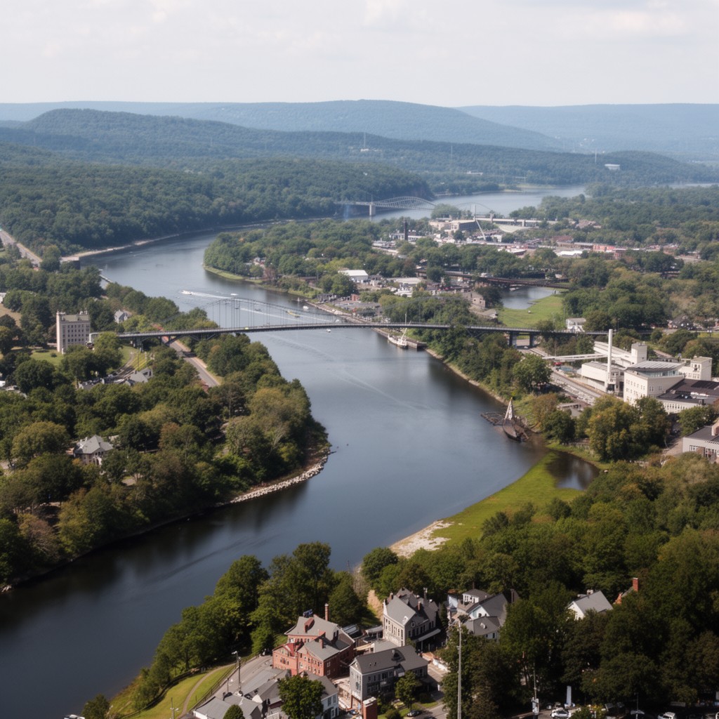 AI-generated illustration of Merrimack River