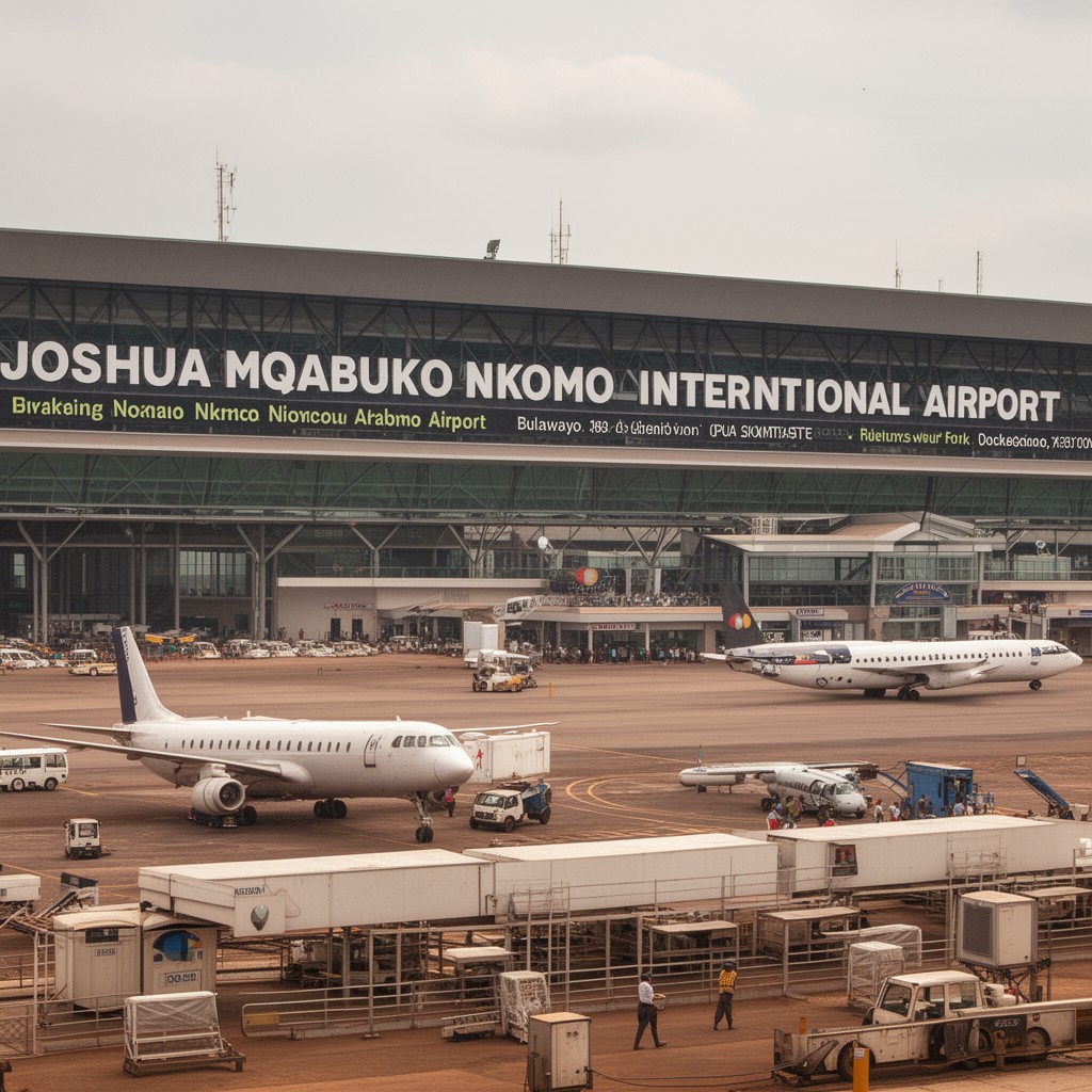 AI-generated illustration of Joshua Mqabuko Nkomo International Airport