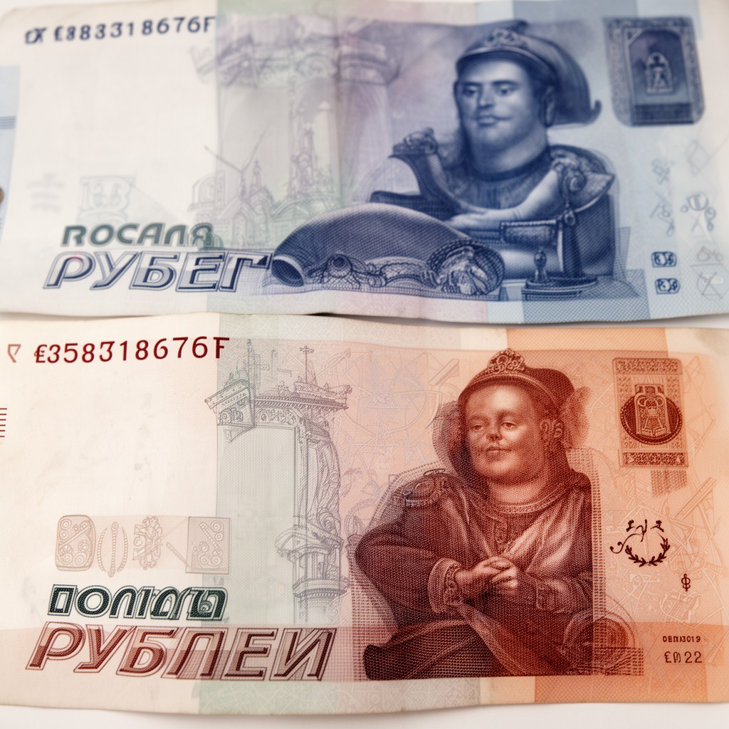 AI-generated illustration of Russian ruble