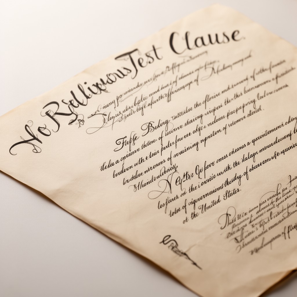 AI-generated illustration of No Religious Test Clause