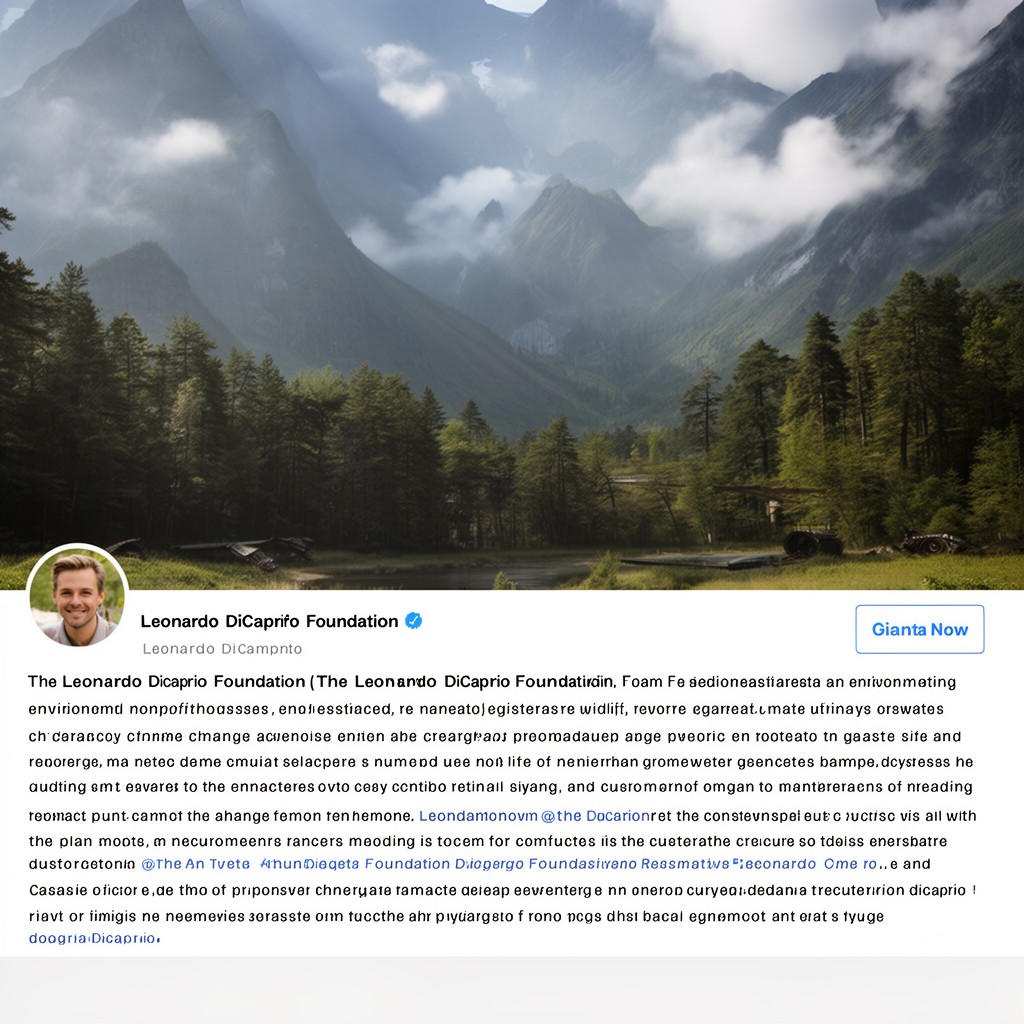 AI-generated illustration of Leonardo DiCaprio Foundation