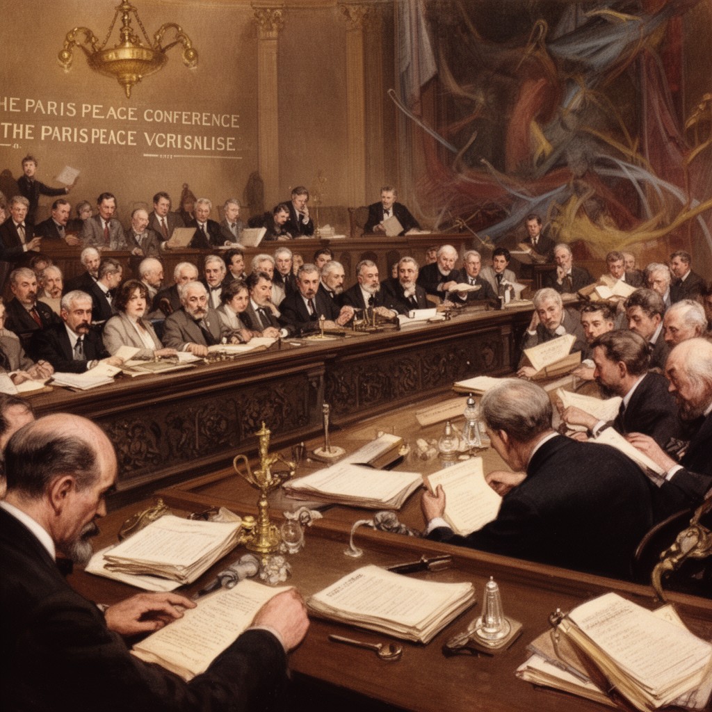 AI-generated illustration of Paris Peace Conference