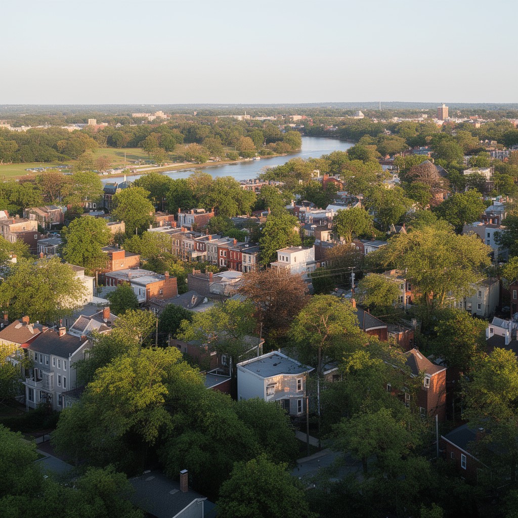 AI-generated illustration of Cobbs Creek neighborhood