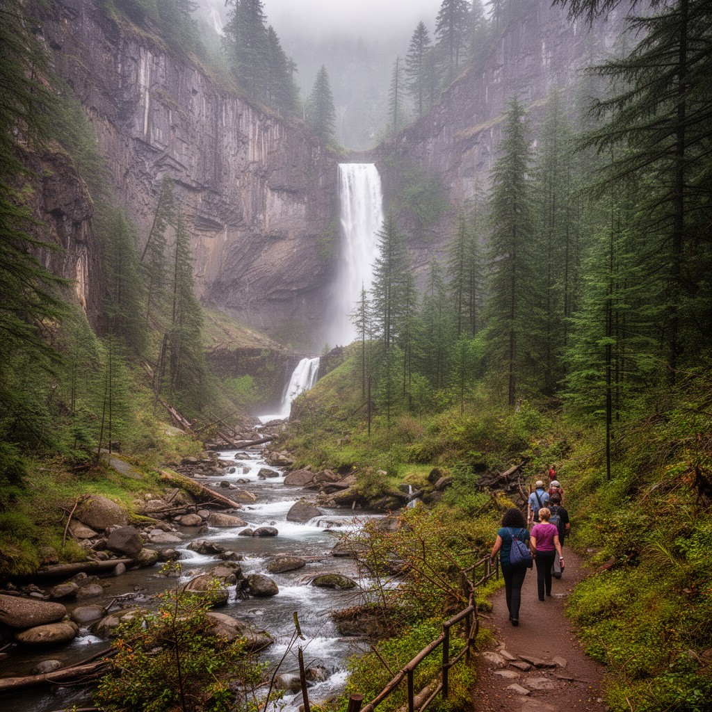 AI-generated illustration of Eagle Creek Trail