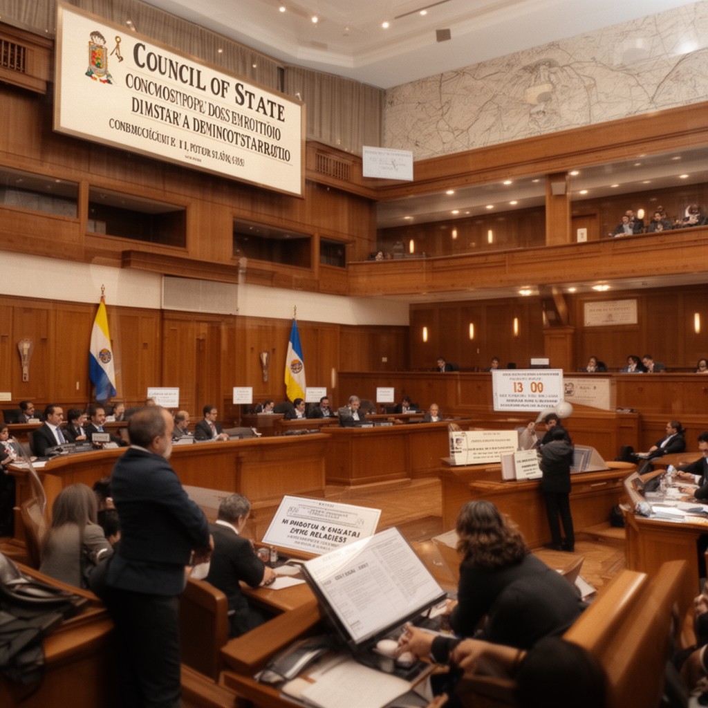 AI-generated illustration of Council of State of Colombia