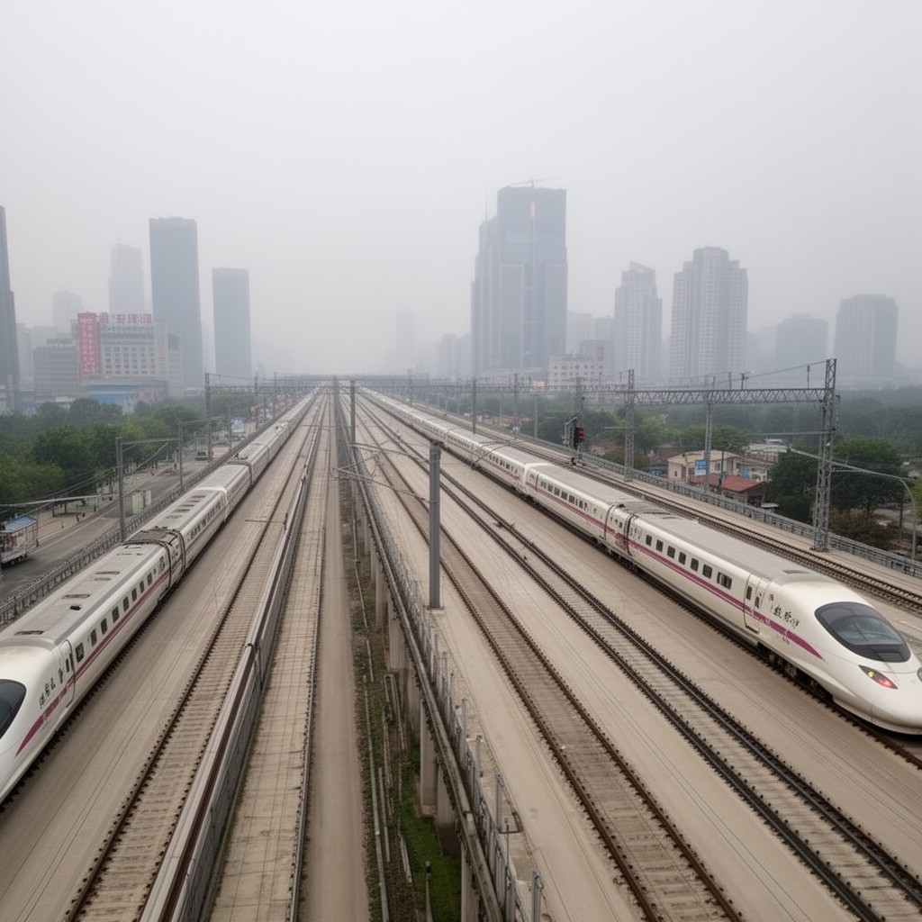 AI-generated illustration of Beijing–Guangzhou High-Speed Railway
