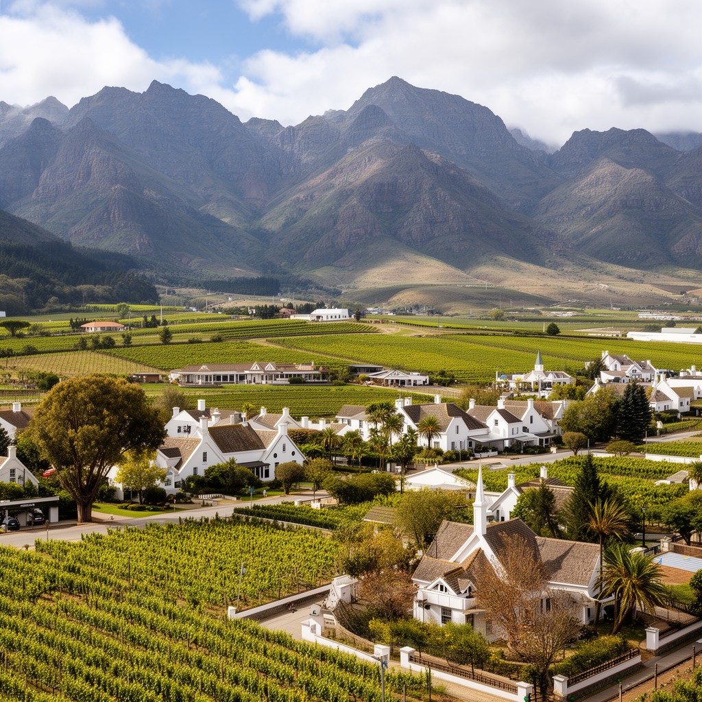 AI-generated illustration of Franschhoek