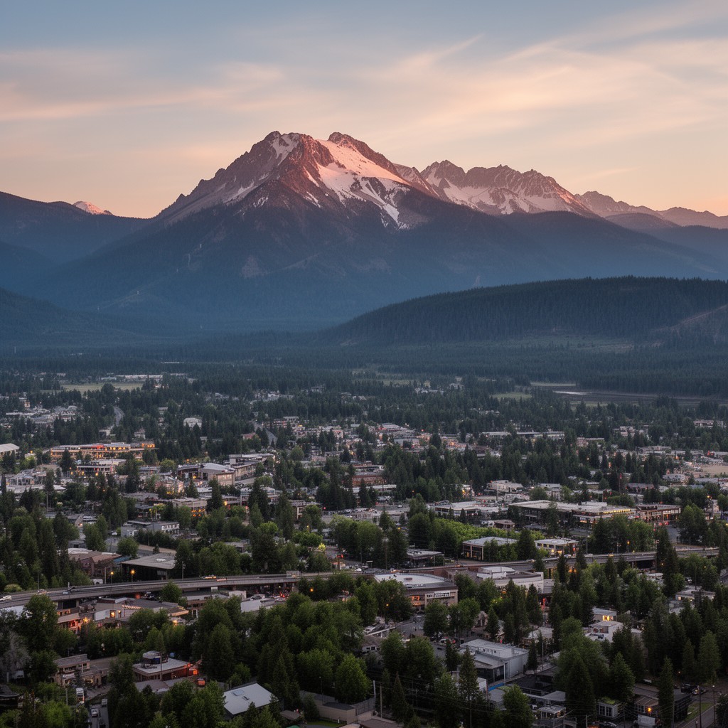 AI-generated illustration of Bend, Oregon