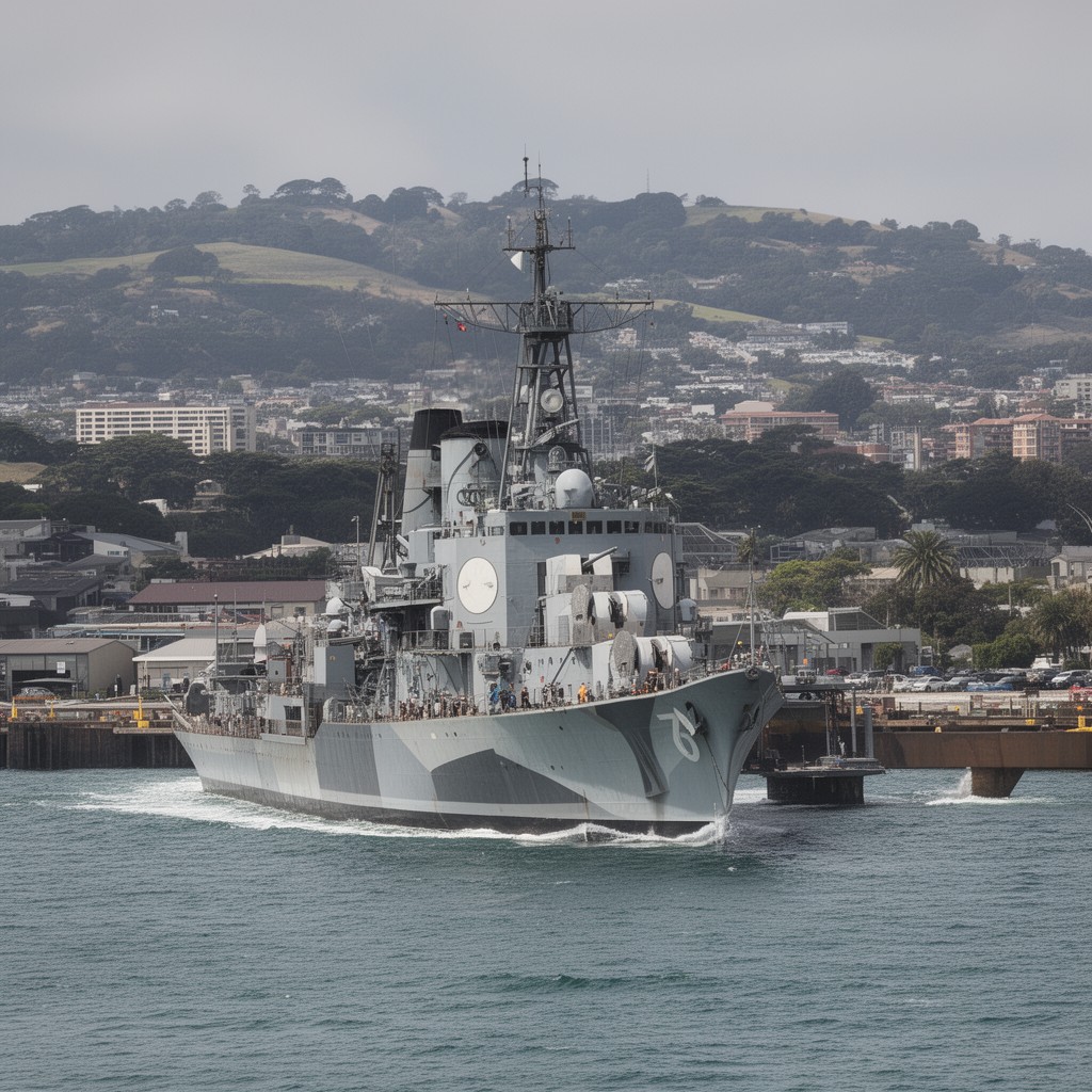 AI-generated illustration of HMNZS Achilles