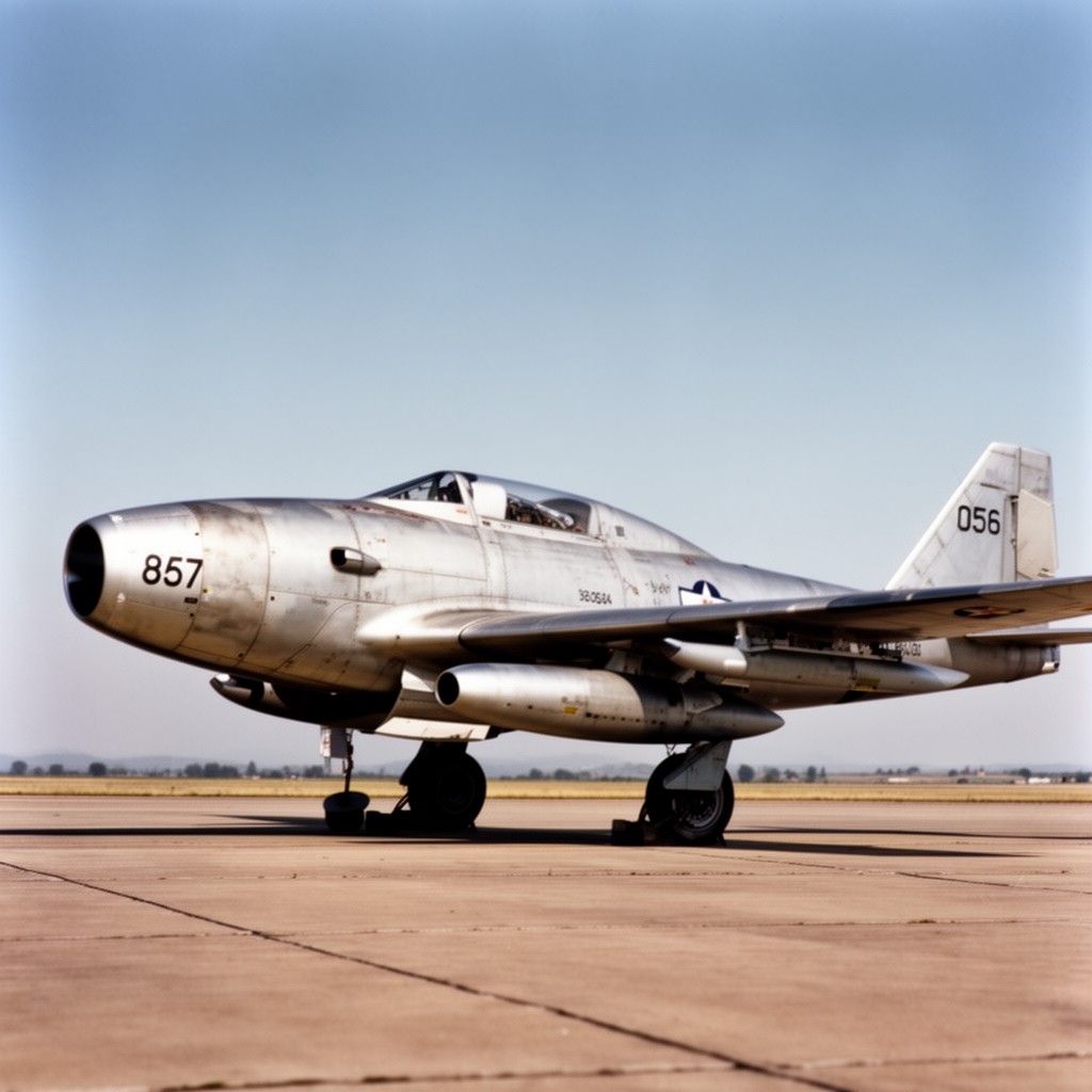 AI-generated illustration of Republic F-84 Thunderjet