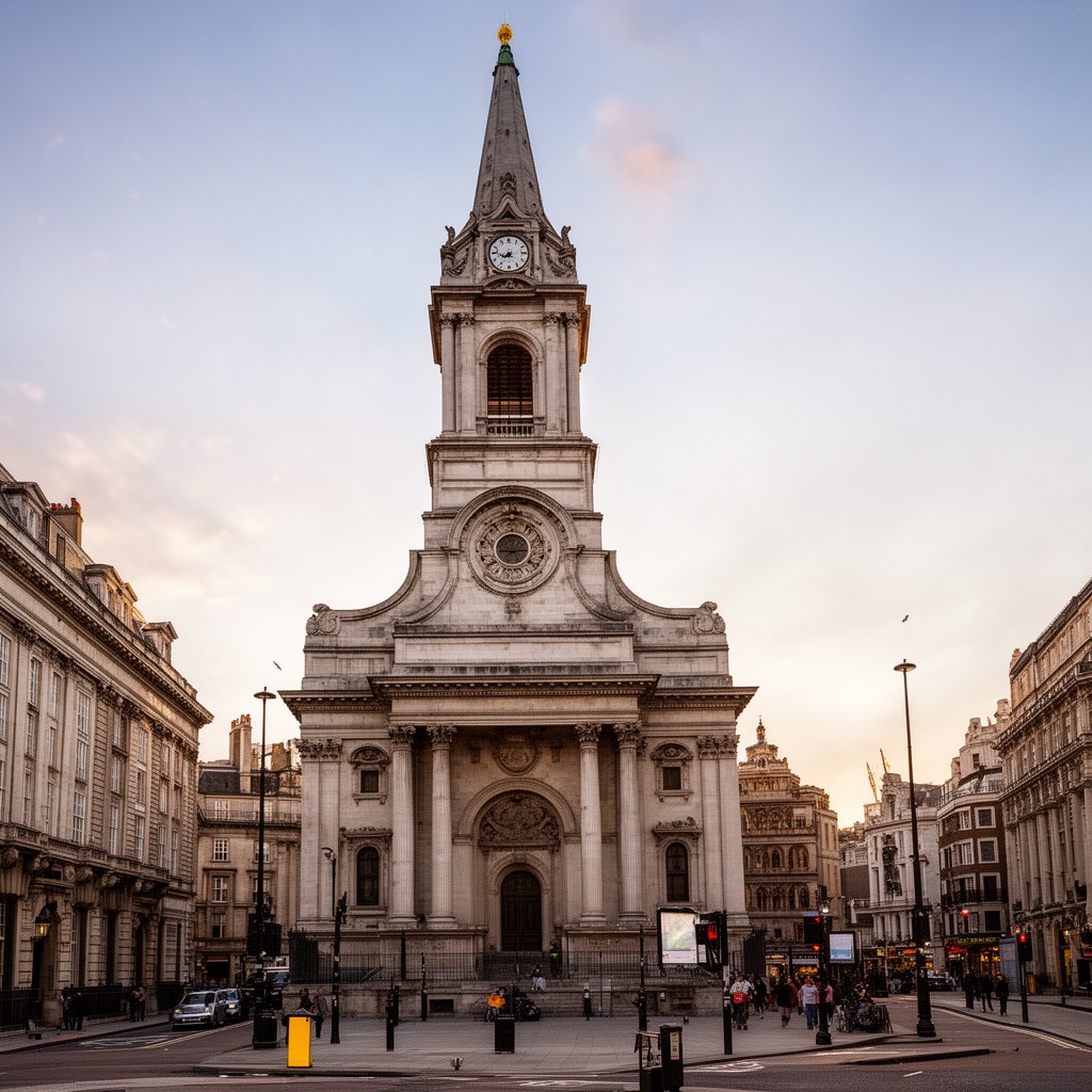AI-generated illustration of St Mary Woolnoth