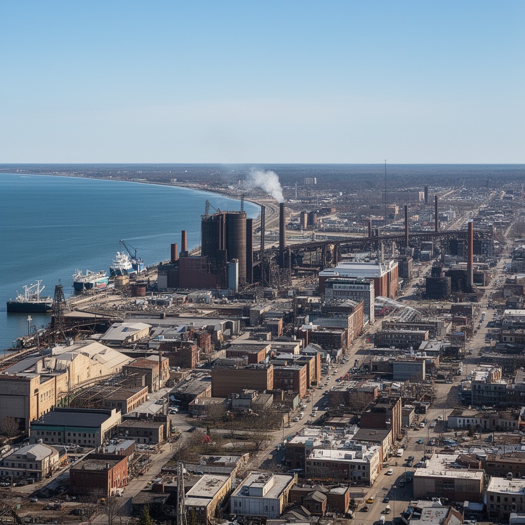 AI-generated illustration of Muskegon County, Michigan