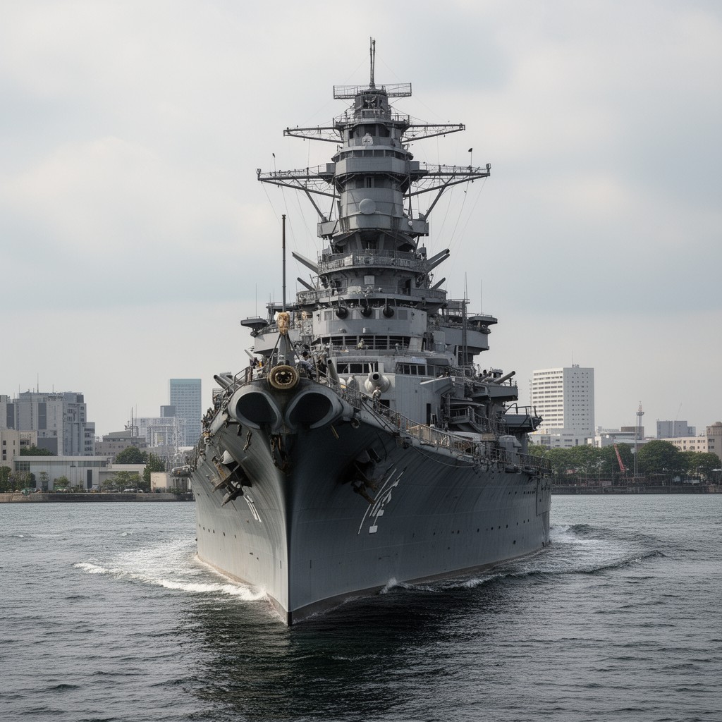 AI-generated illustration of Japanese battleship Nagato