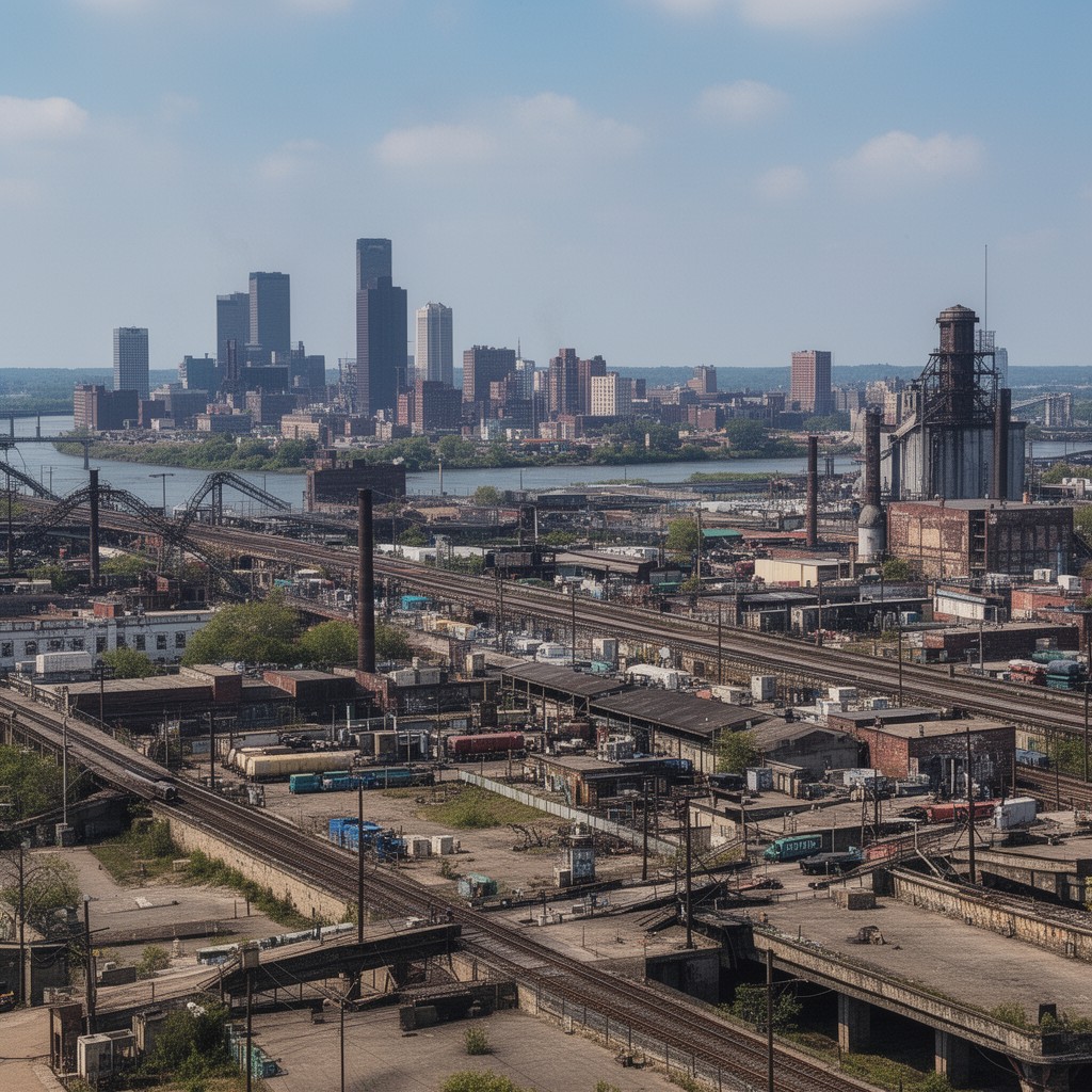 AI-generated illustration of East St. Louis, Illinois