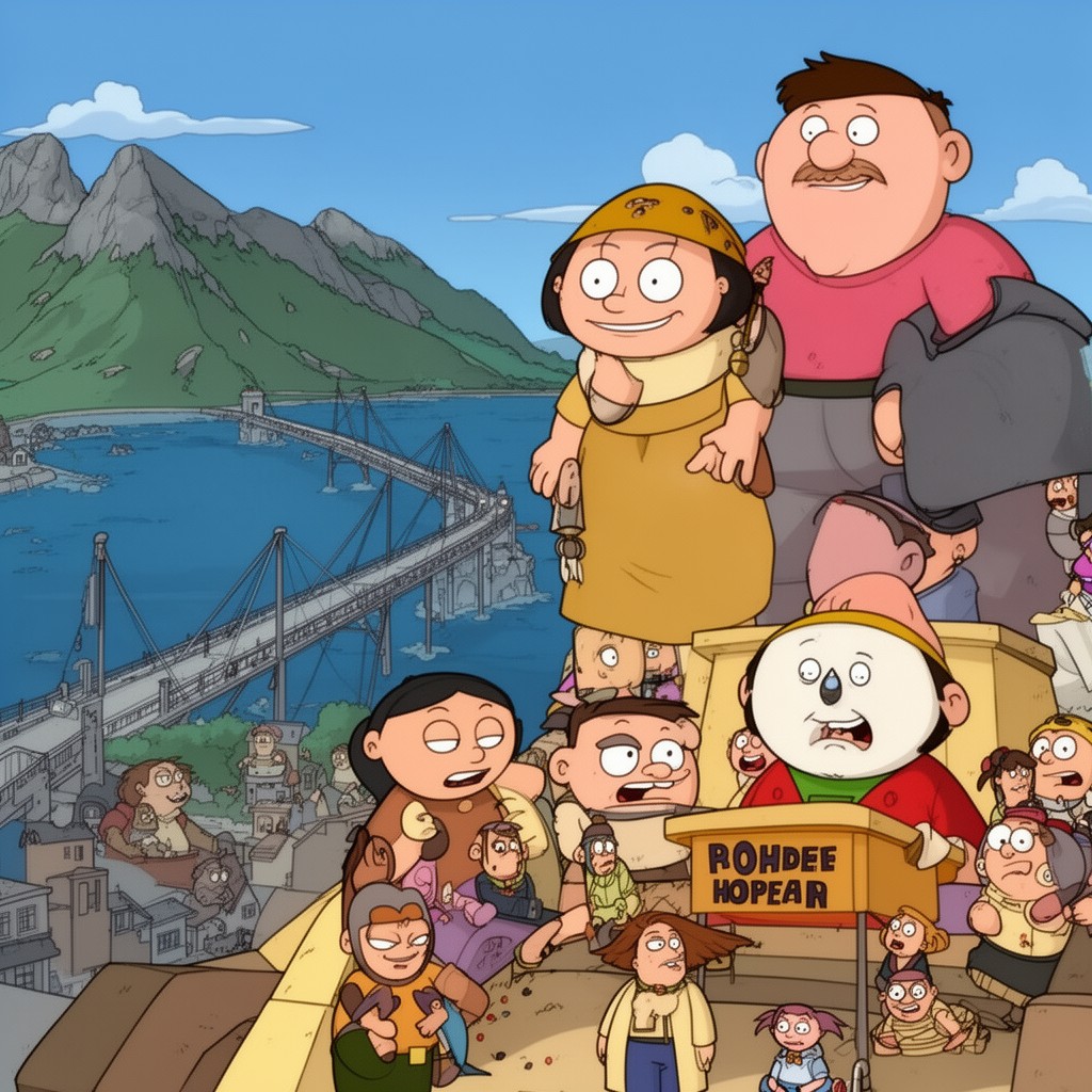 AI-generated illustration of Quahog, Rhode Island