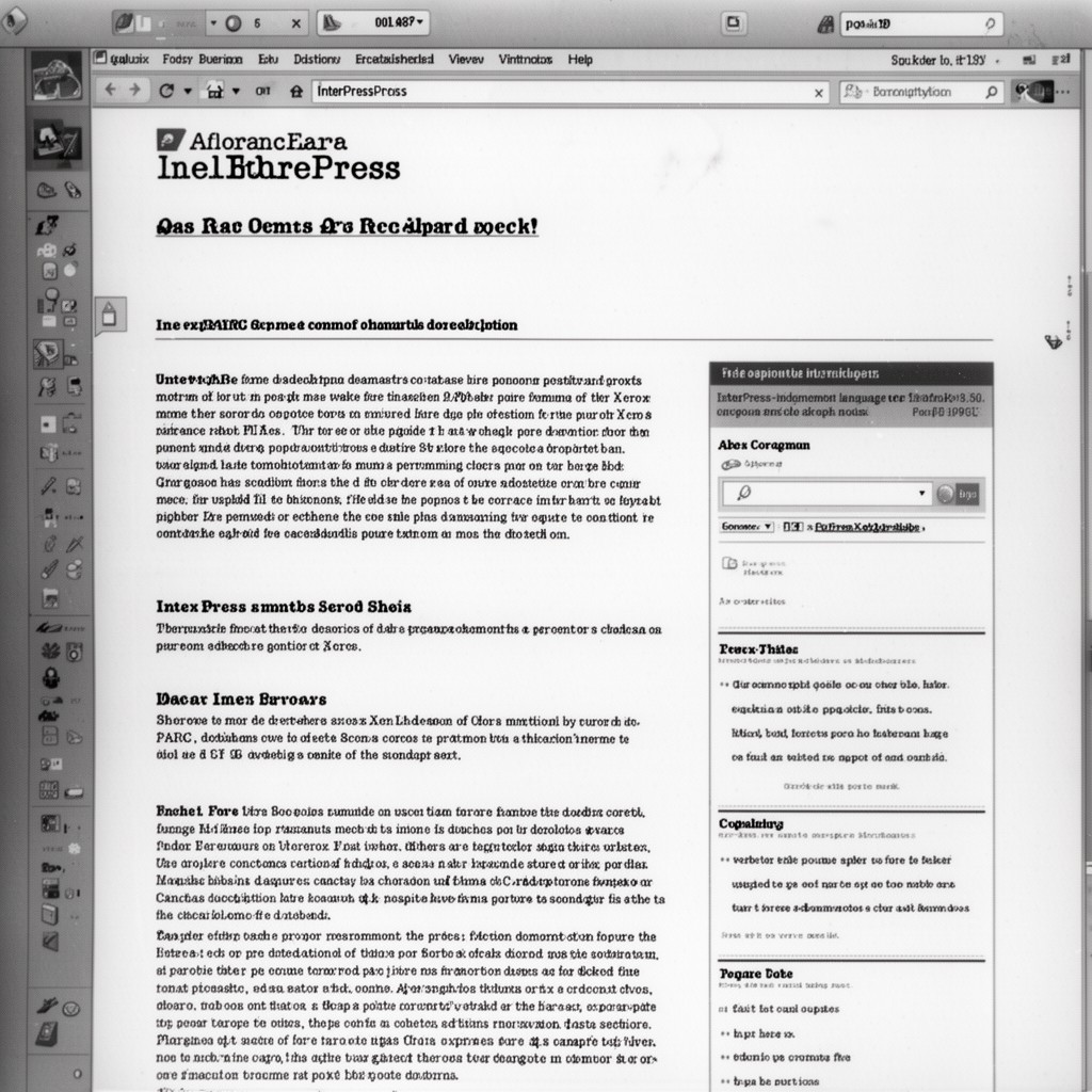 AI-generated illustration of InterPress page description language at Xerox PARC