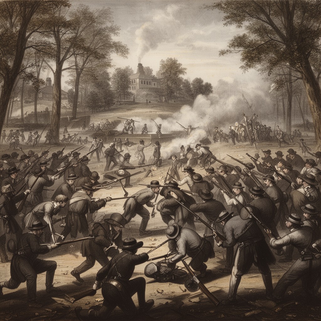 AI-generated illustration of John Brown’s raid of 1859