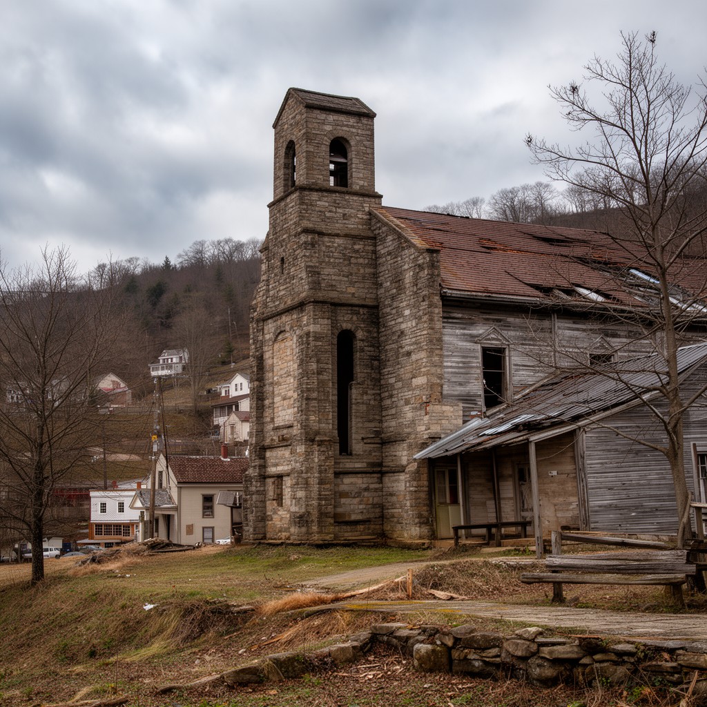 AI-generated illustration of St. John’s Episcopal Church (ruins)
