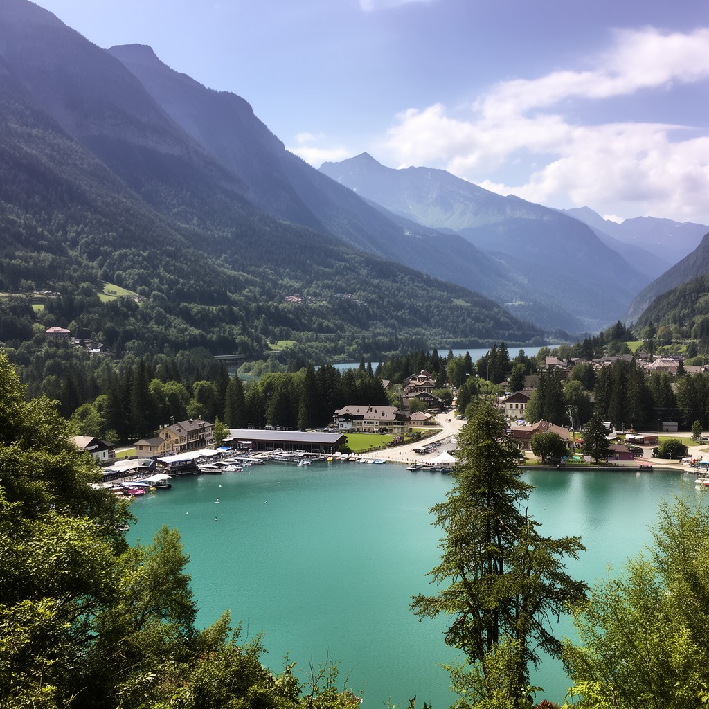 AI-generated illustration of Lake Annecy