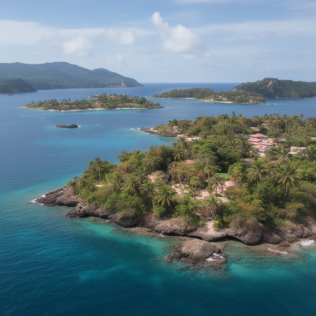 AI-generated illustration of Caribbean islands