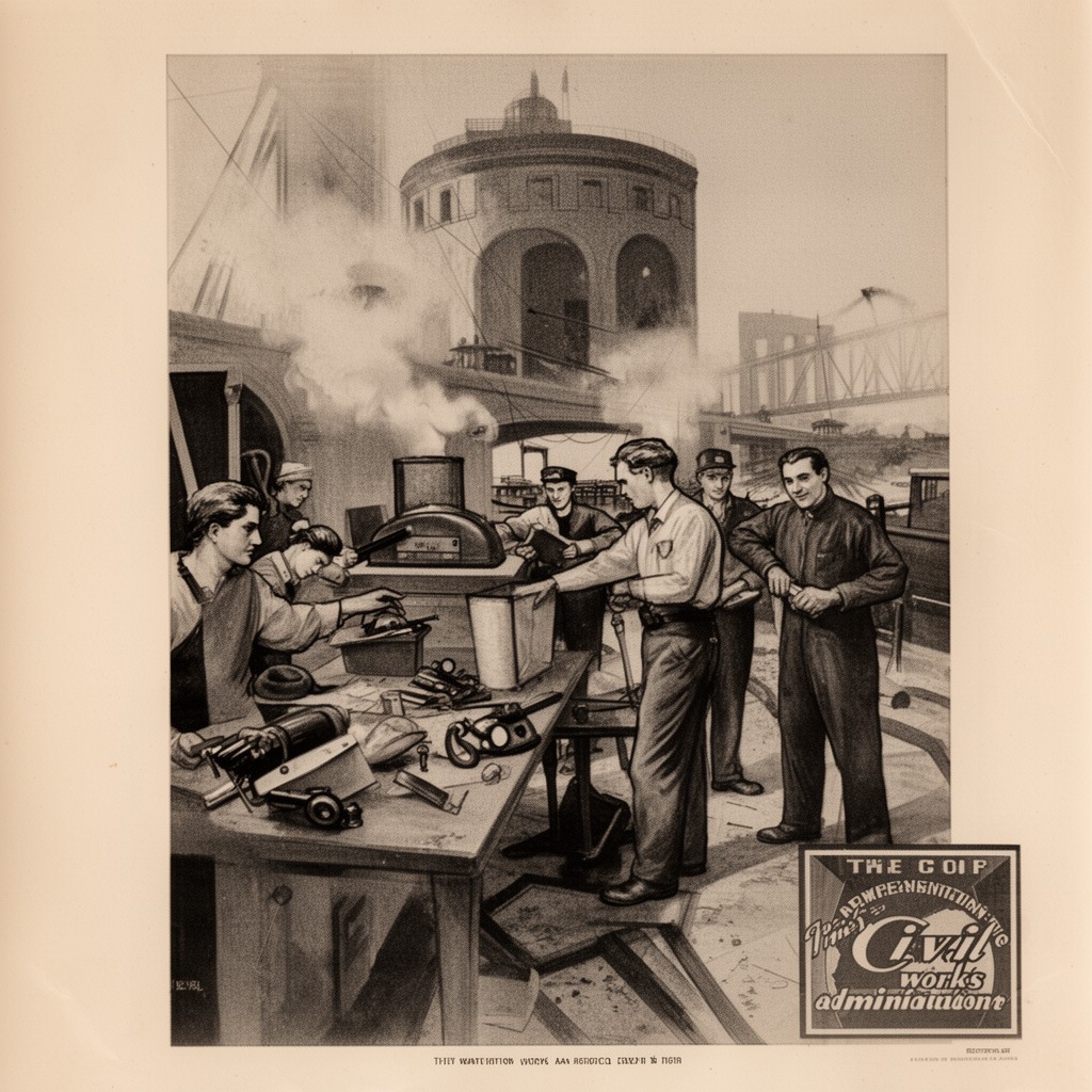 AI-generated illustration of Civil Works Administration