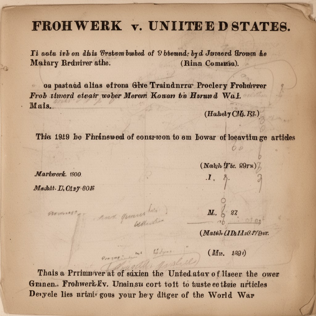 AI-generated illustration of Frohwerk v. United States