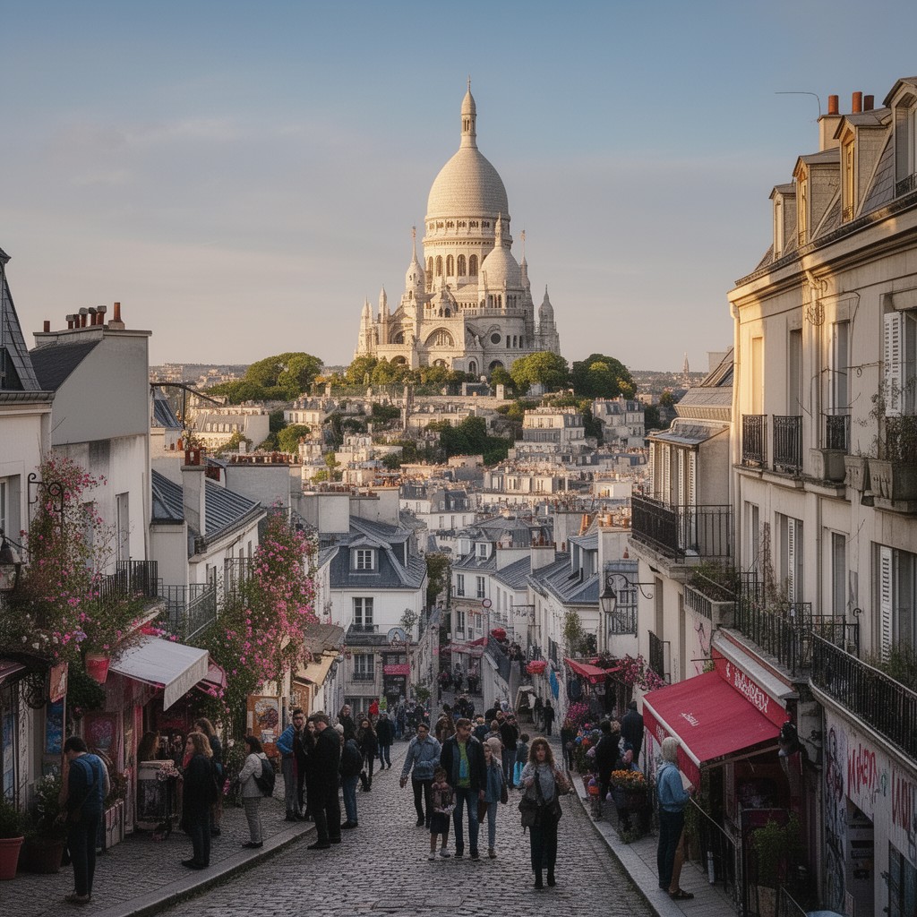 AI-generated illustration of Montmartre