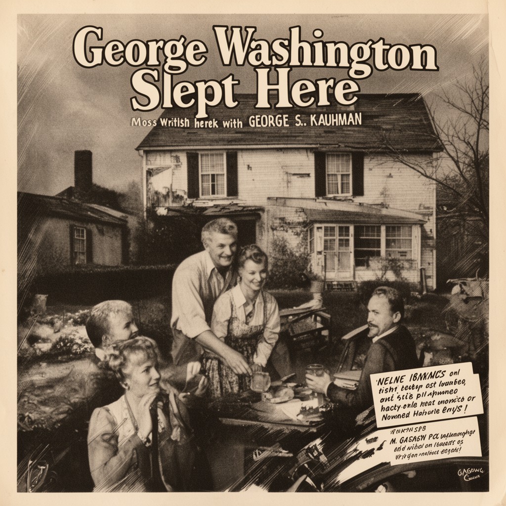 AI-generated illustration of George Washington Slept Here (co-written with George S. Kaufman)
