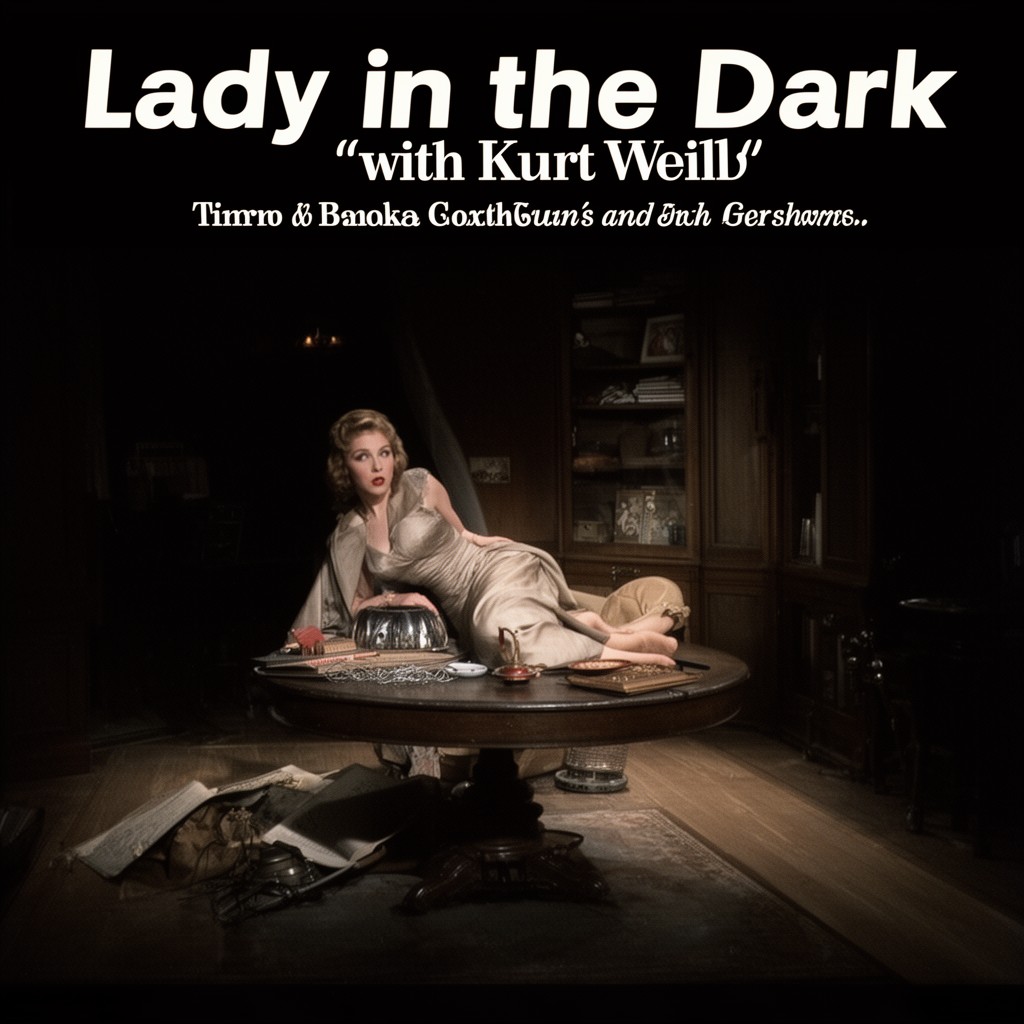 AI-generated illustration of Lady in the Dark (collaboration with Kurt Weill and Ira Gershwin)