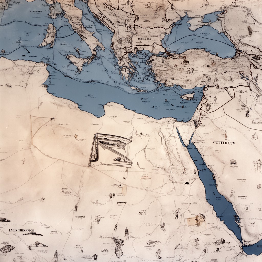 AI-generated illustration of Palestinian territories