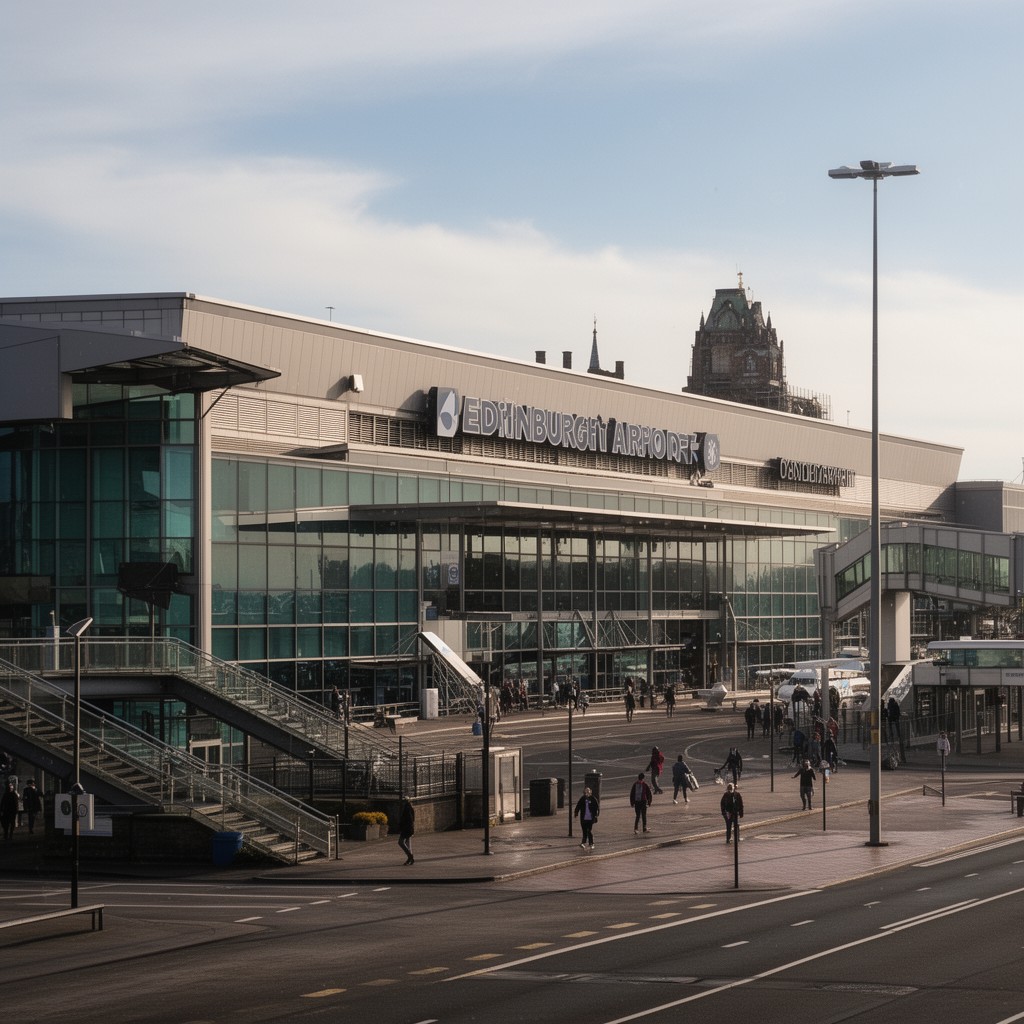 AI-generated illustration of Edinburgh Airport