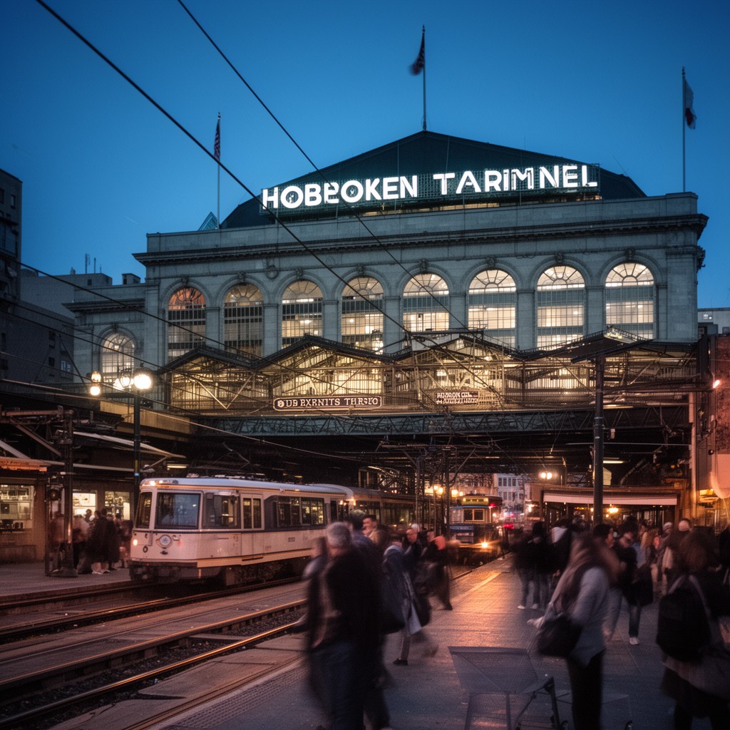 AI-generated illustration of Hoboken Terminal
