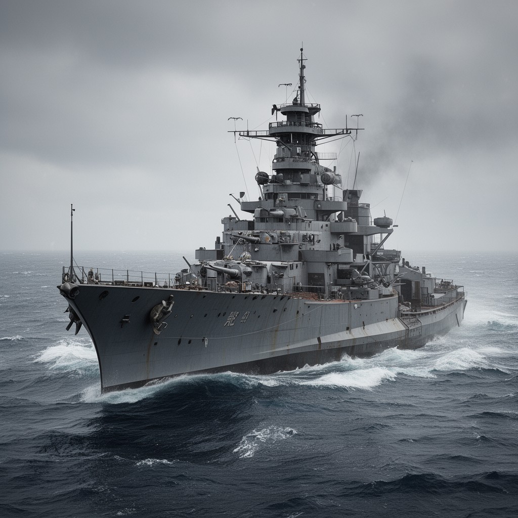 AI-generated illustration of German battleship Scharnhorst
