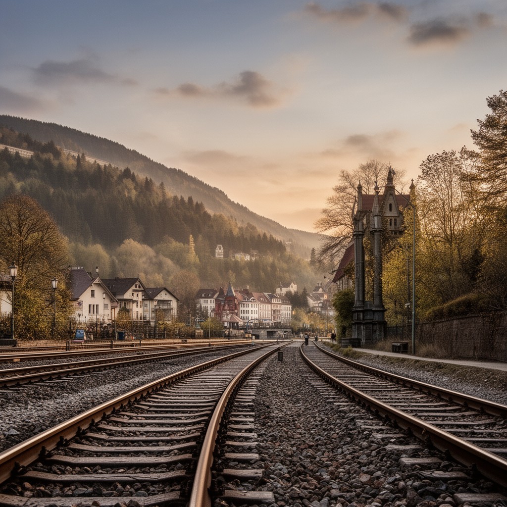 AI-generated illustration of Chemnitz–Aue railway