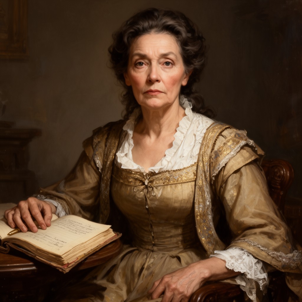 AI-generated illustration of Dame Van Winkle