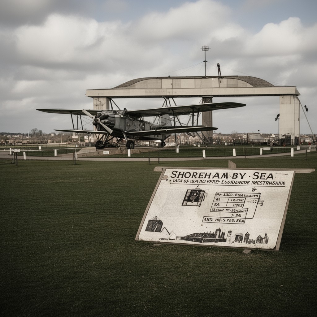 AI-generated illustration of Shoreham-by-Sea airfield