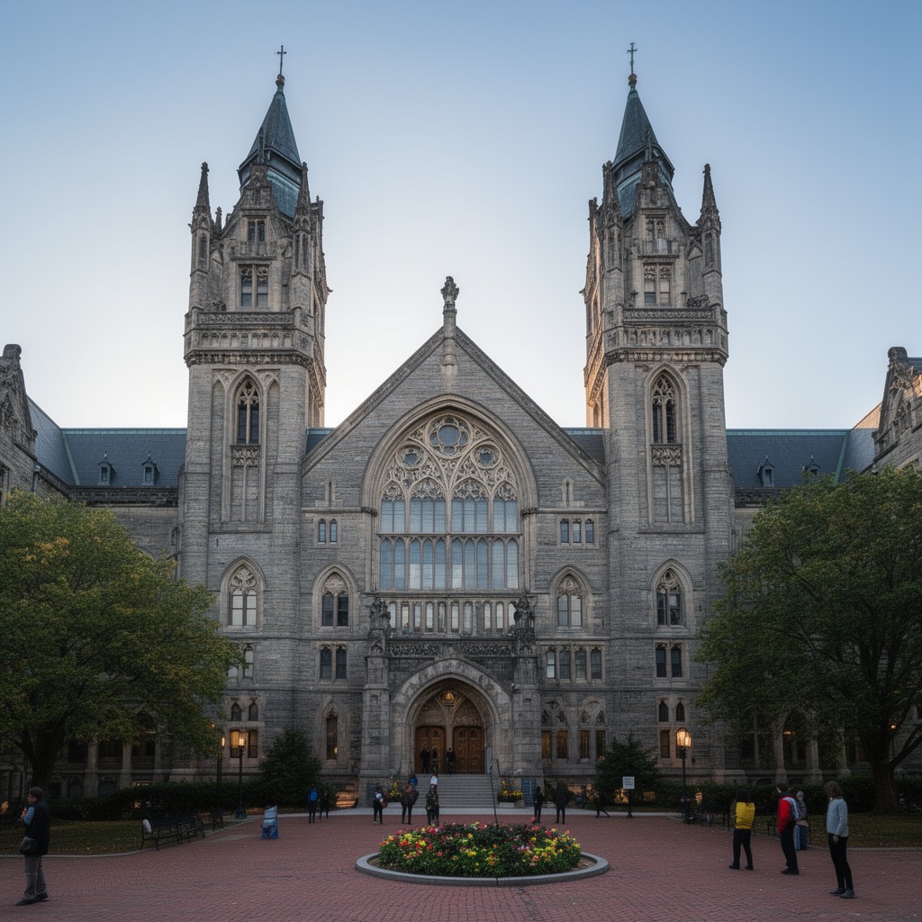 AI-generated illustration of Healy Hall
