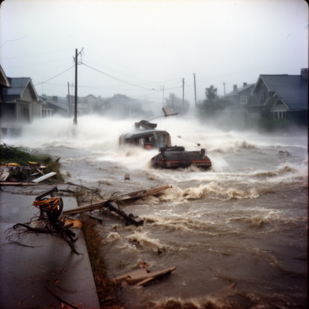 AI-generated illustration of Hurricane Agnes 1972