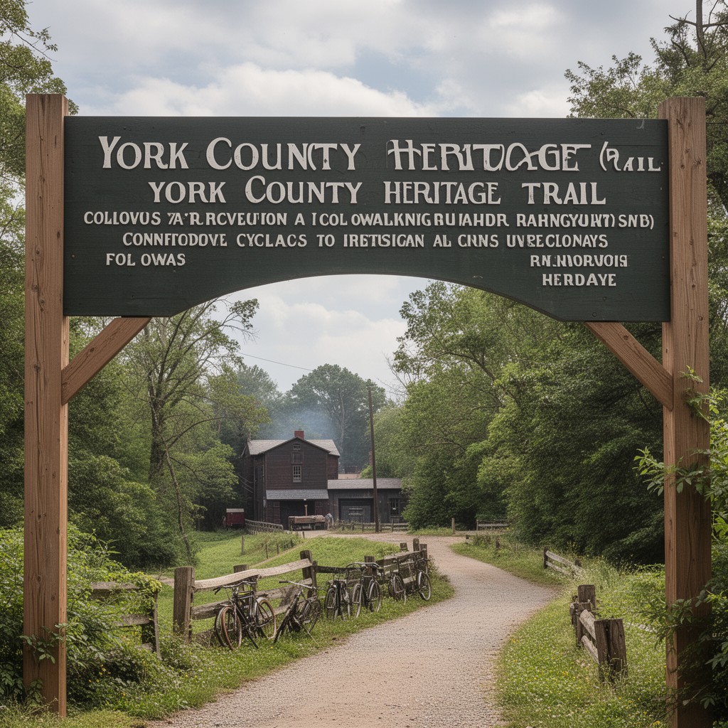 AI-generated illustration of York County Heritage Rail Trail