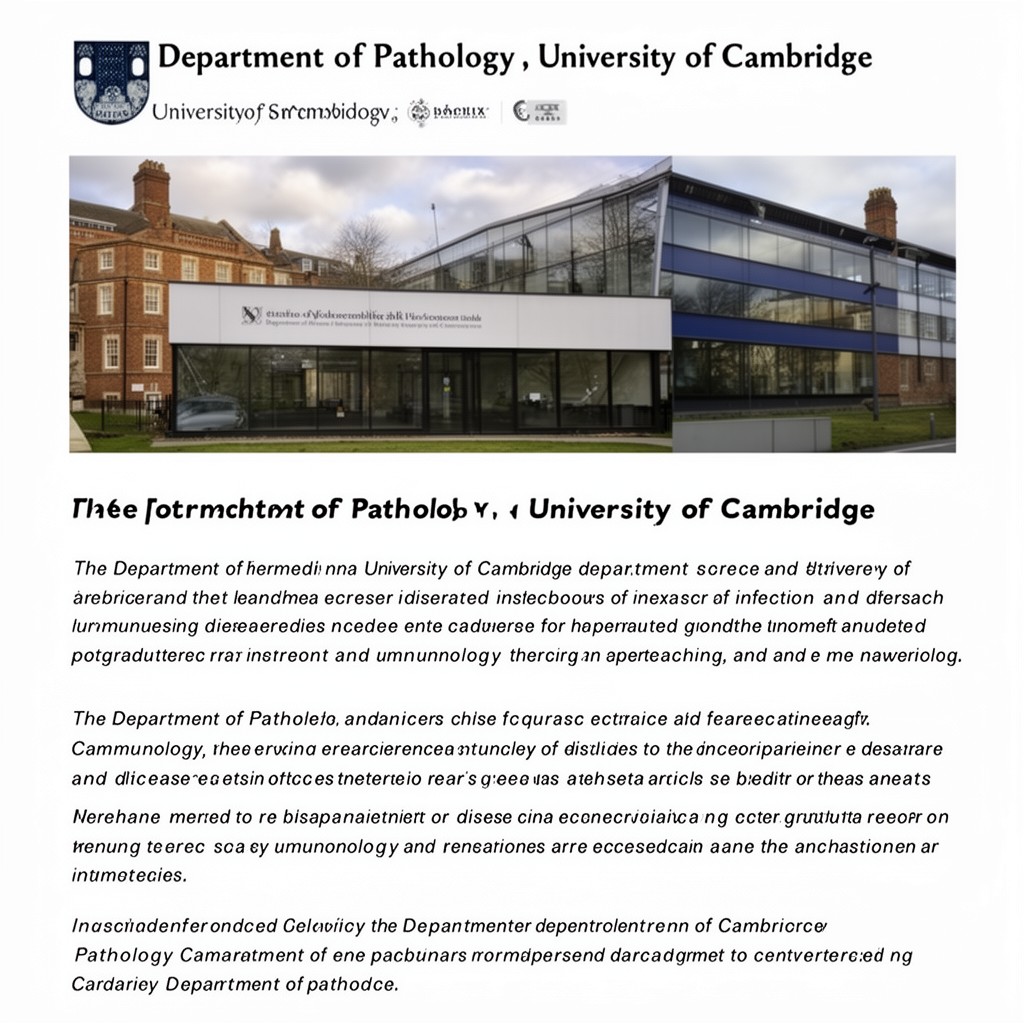 AI-generated illustration of Department of Pathology, University of Cambridge