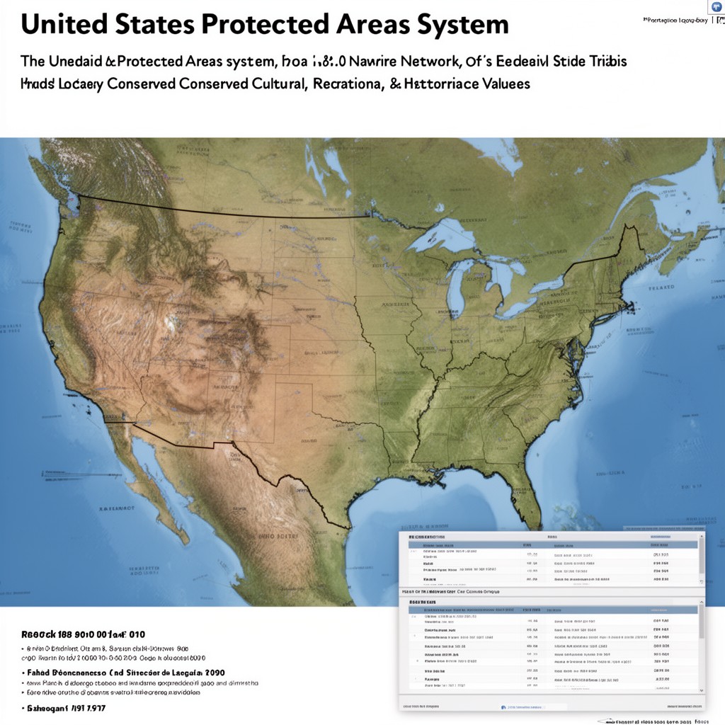 AI-generated illustration of United States protected areas system