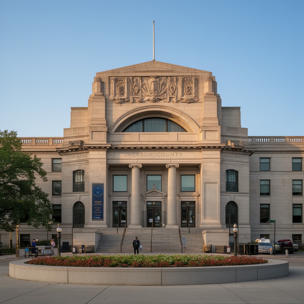 AI-generated illustration of Jackson County Courthouse in Kansas City