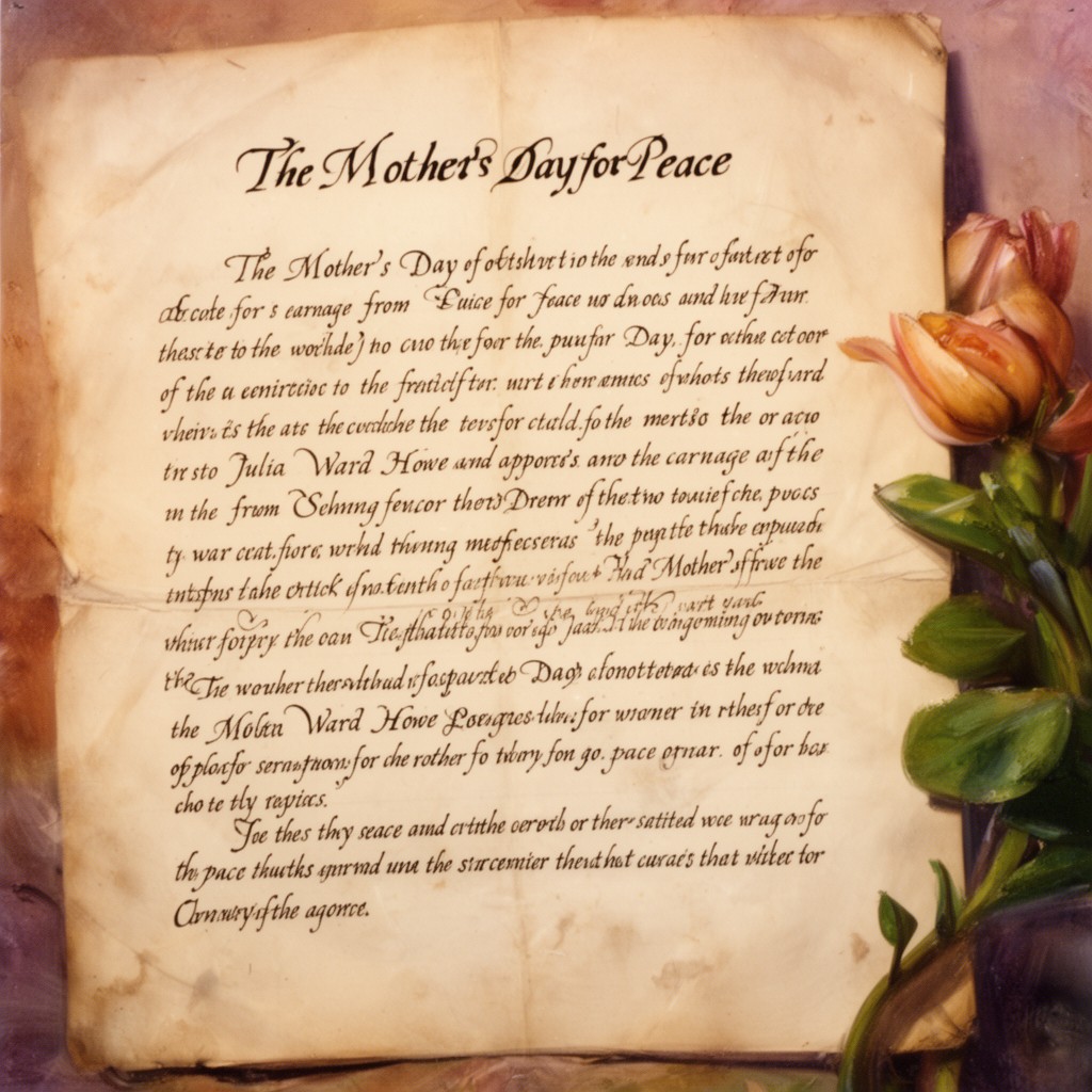 AI-generated illustration of Mother's Day for Peace proclamation