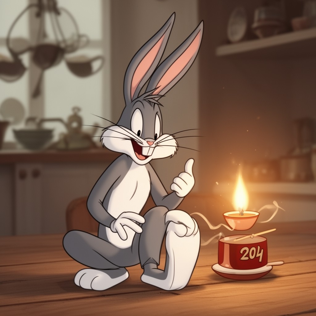 AI-generated illustration of Bugs Bunny