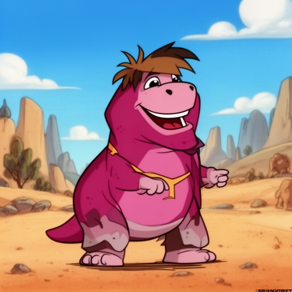 AI-generated illustration of Barney Rubble