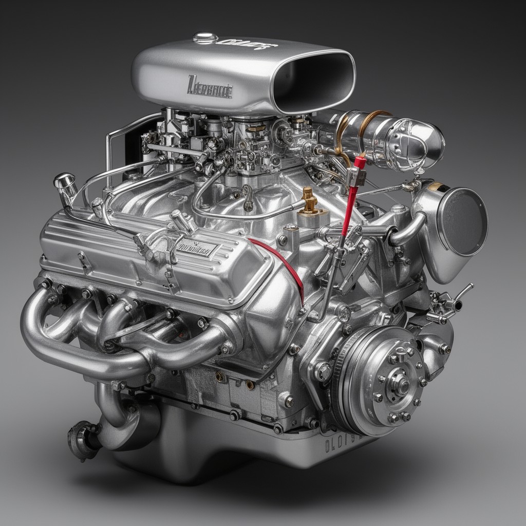 AI-generated illustration of Rocket V8 engine