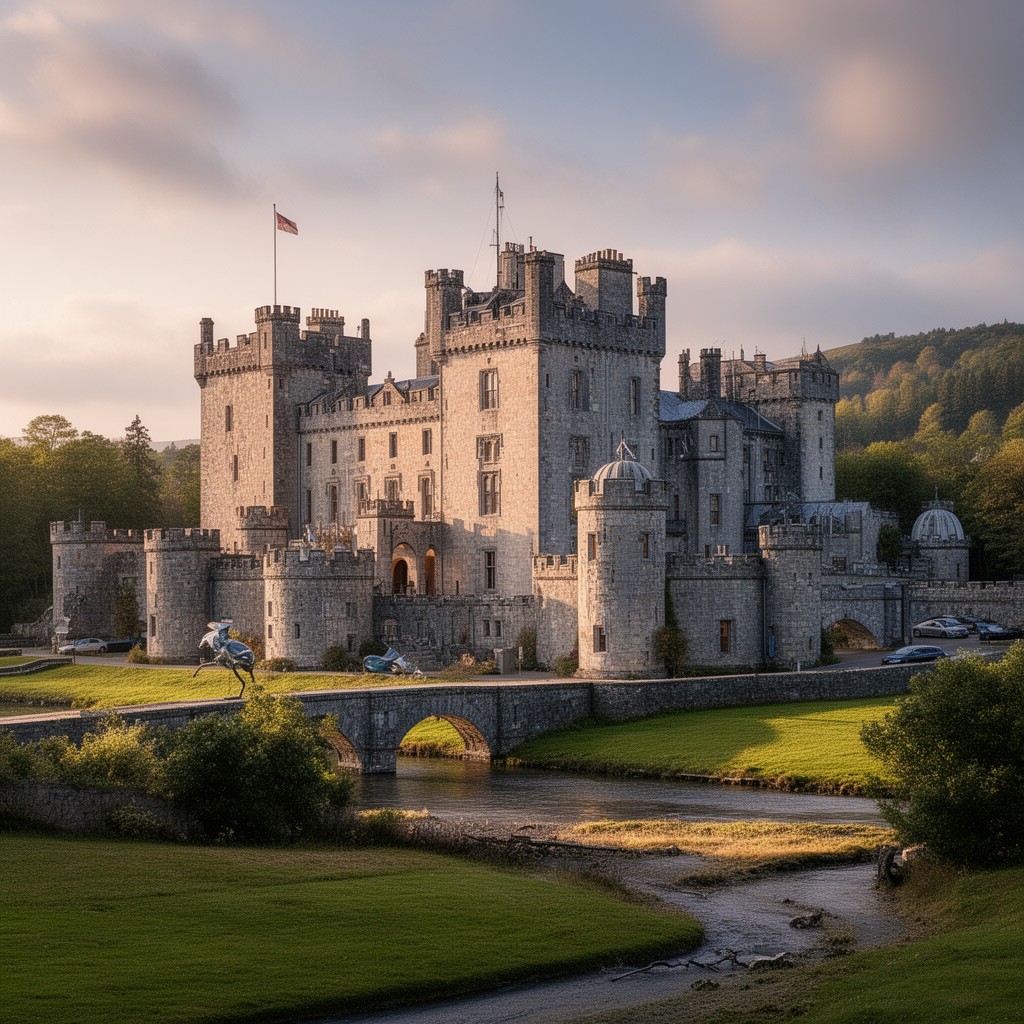 AI-generated illustration of Glamis Castle, Angus, Scotland