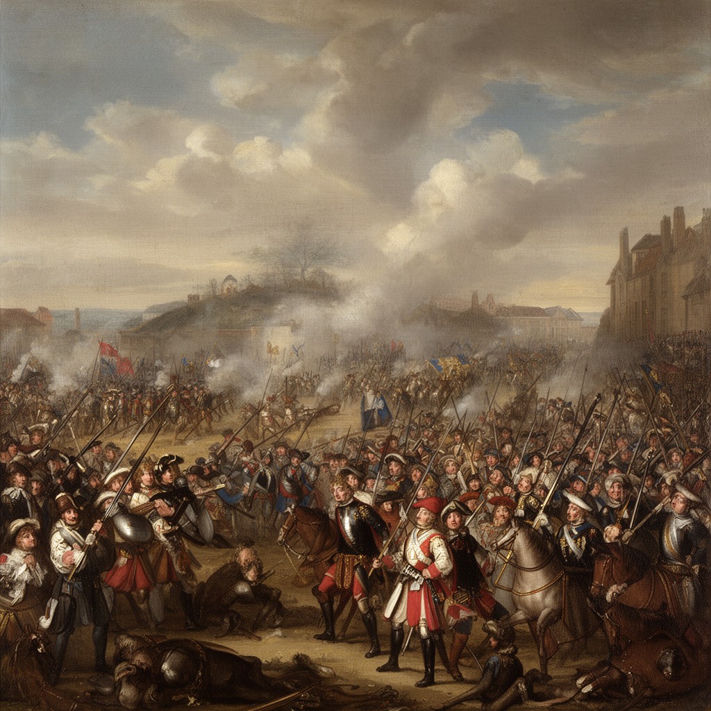 AI-generated illustration of Battle of Fleurus (1690)