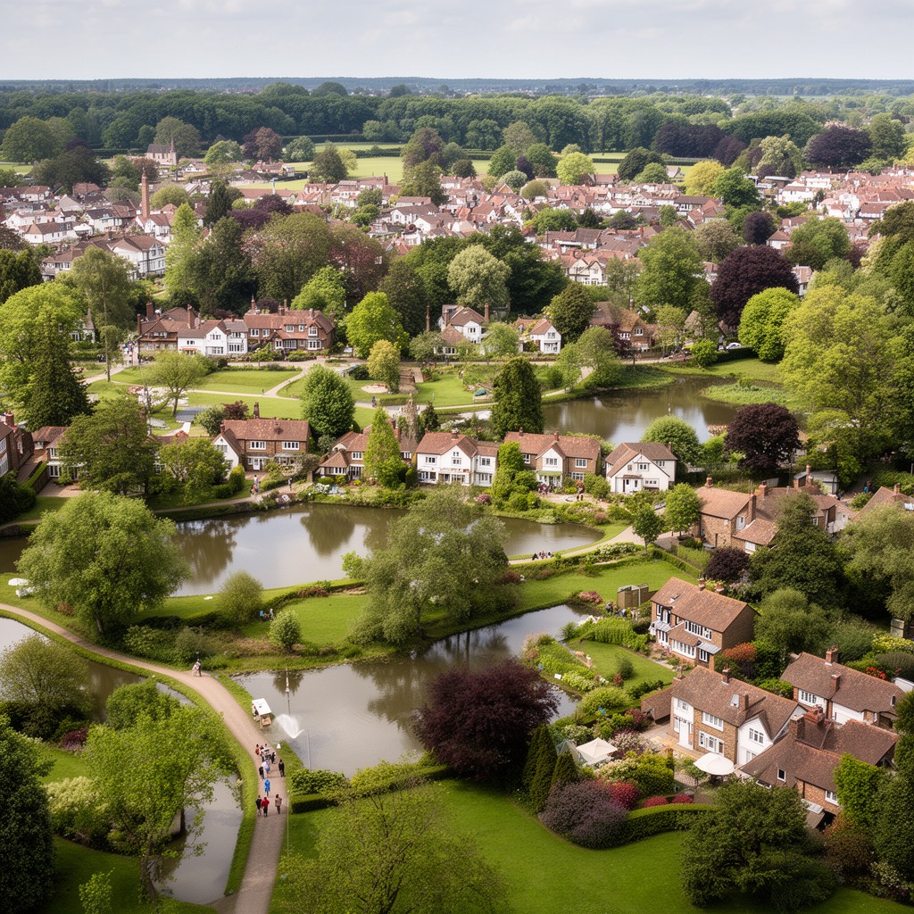 AI-generated illustration of Carshalton, Surrey, England