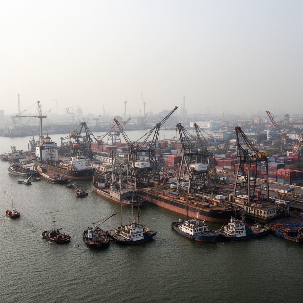 AI-generated illustration of Mumbai Port Trust